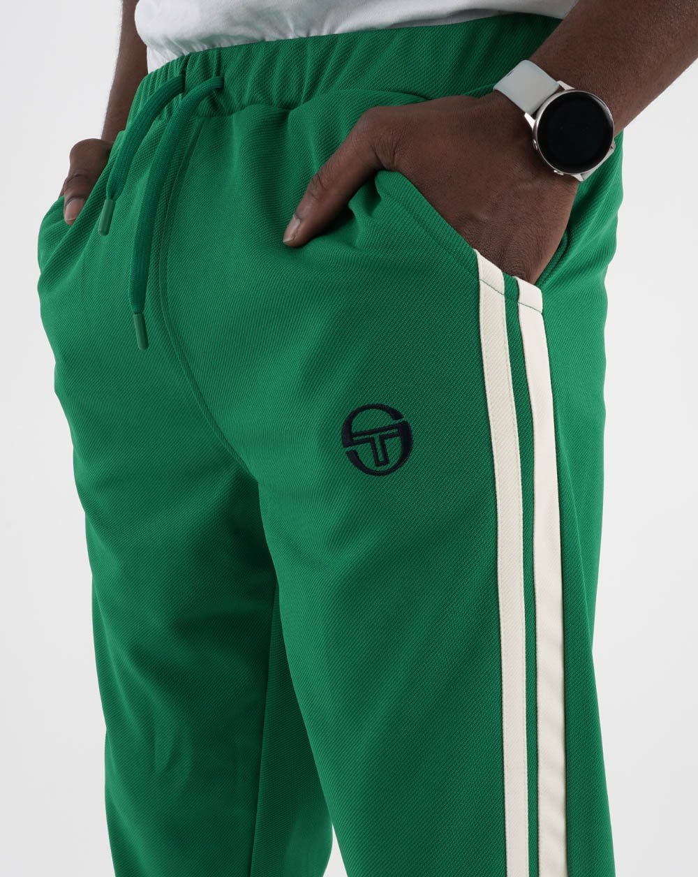Sergio Tacchini 2 Stripe Track Pants Green/Gardenia