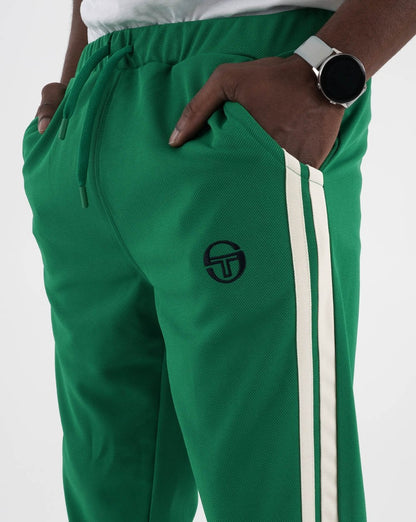 Sergio Tacchini 2 Stripe Track Pants Green/Gardenia