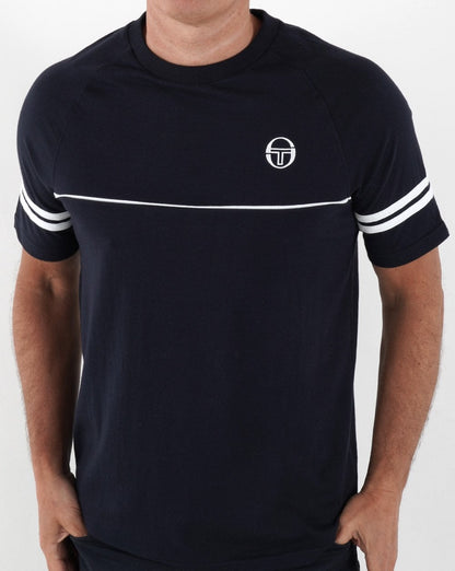 Sergio Tacchini Orion T Shirt Navy/White