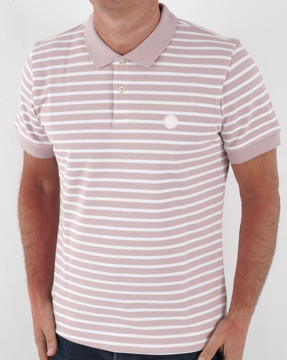 Pretty Green Stripe Polo Shirt Pink