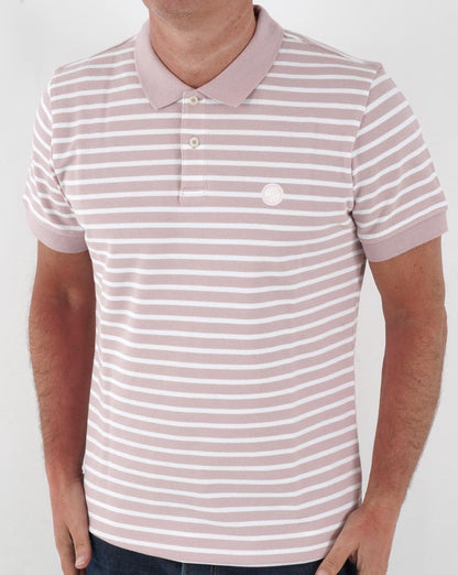 Pretty Green Stripe Polo Shirt Pink
