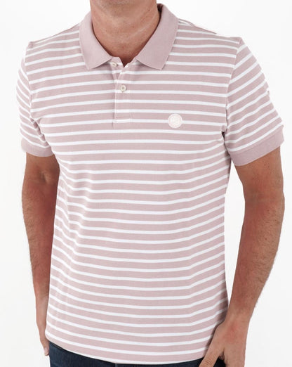 Pretty Green Stripe Polo Shirt Pink