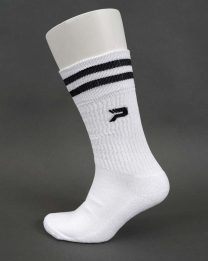 Patrick Twin Stripe Long Socks 3pk White