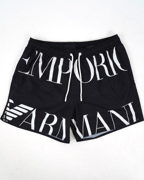 Emporio Armani Marco Logo Swim Shorts Black