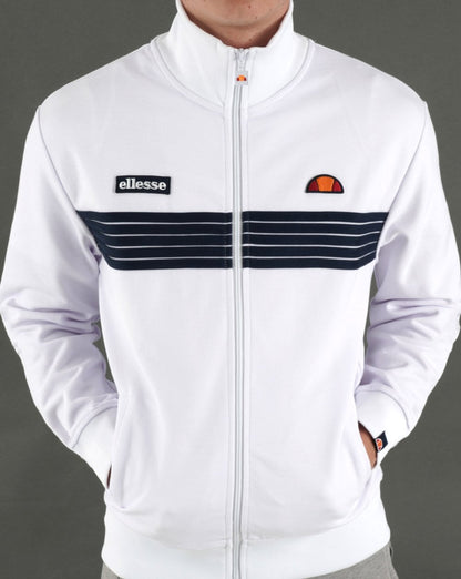 Ellesse 5 Stripe Track Top White/Navy