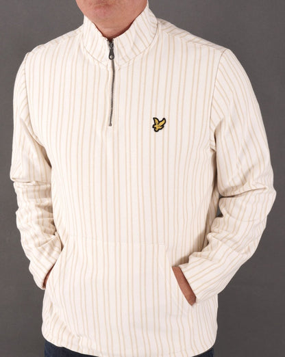 Lyle & Scott Pinstripe 1/4 Zip Sweat Off White