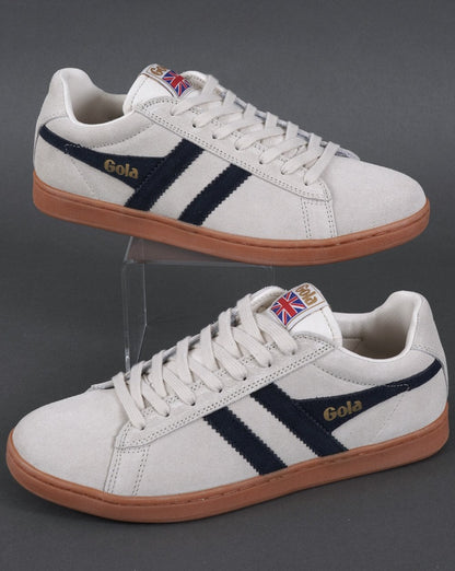 Gola Equipe Suede Trainer Off White/Navy/gum