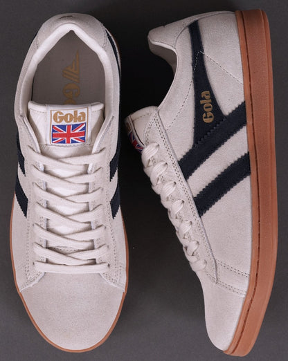 Gola Equipe Suede Trainer Off White/Navy/gum