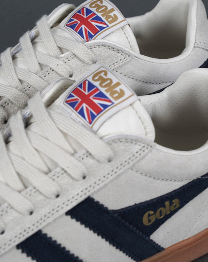 Gola Equipe Suede Trainer Off White/Navy/gum