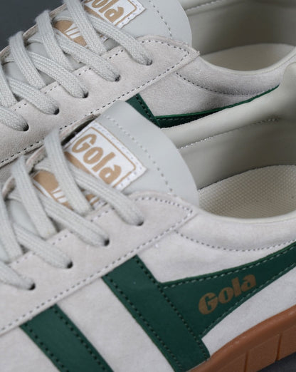 Gola Hurricane Suede Trainer Off White/Green/Gum
