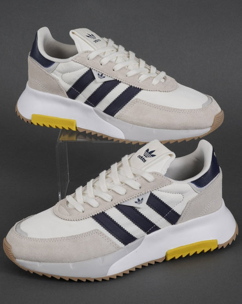 Adidas Retropy F2 Trainers Off White/Navy/Yellow