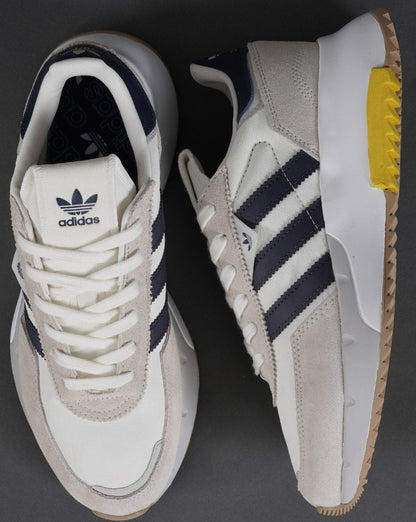 Adidas Retropy F2 Trainers Off White/Navy/Yellow
