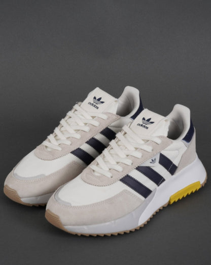 Adidas Retropy F2 Trainers Off White/Navy/Yellow