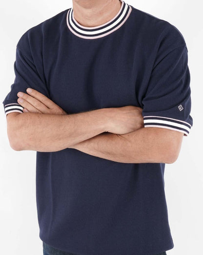 Gant Contrast Stripe Detail T-shirt Navy