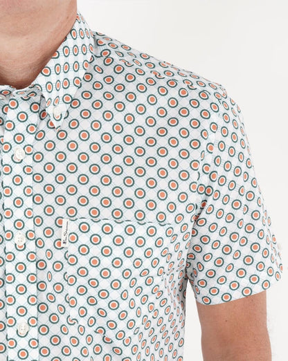 Ben Sherman Target Spot Short Sleeve Shirt Orange