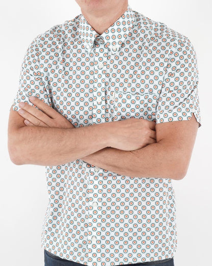 Ben Sherman Target Spot Short Sleeve Shirt Orange