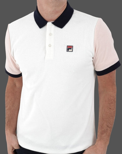Fila Vintage Towelling Polo Off White/Pink