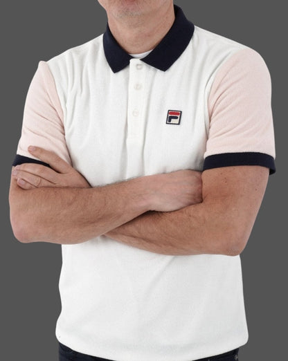 Fila Vintage Towelling Polo Off White/Pink