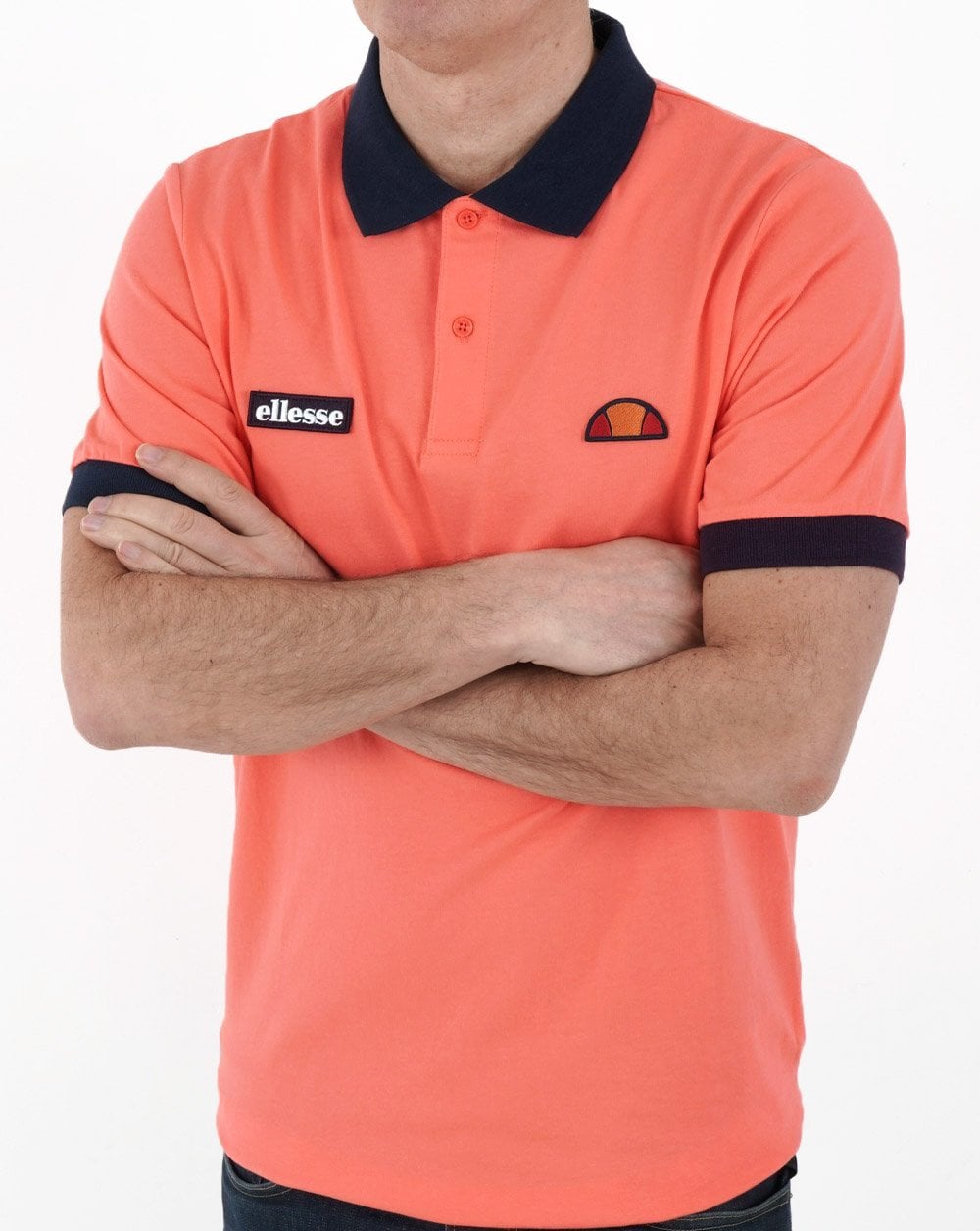 Ellesse Lessepsia Polo Shirt Coral/Navy