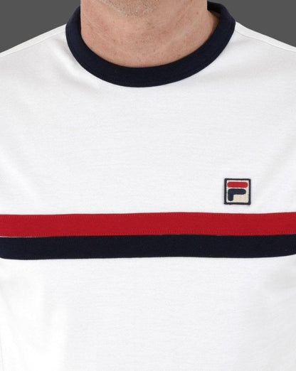 Fila Vintage Old Skool T Shirt White - Navy/red