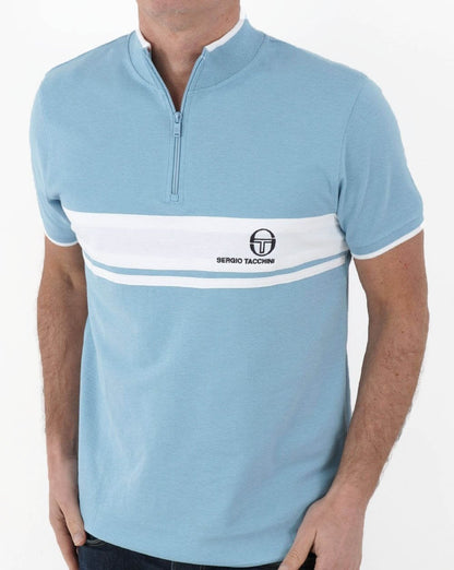 Sergio Tacchini Masters 1/4 zip Polo Sky Blue