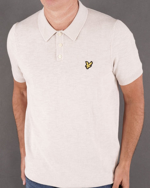 Lyle & Scott Knitted Polo Shirt Light Mist