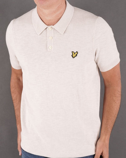 Lyle & Scott Knitted Polo Shirt Light Mist