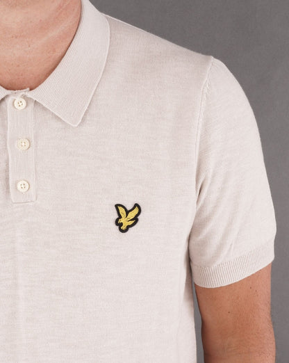 Lyle & Scott Knitted Polo Shirt Light Mist