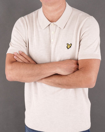 Lyle & Scott Knitted Polo Shirt Light Mist