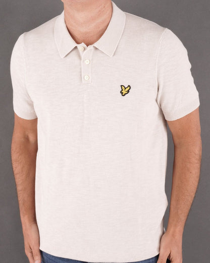 Lyle & Scott Knitted Polo Shirt Light Mist