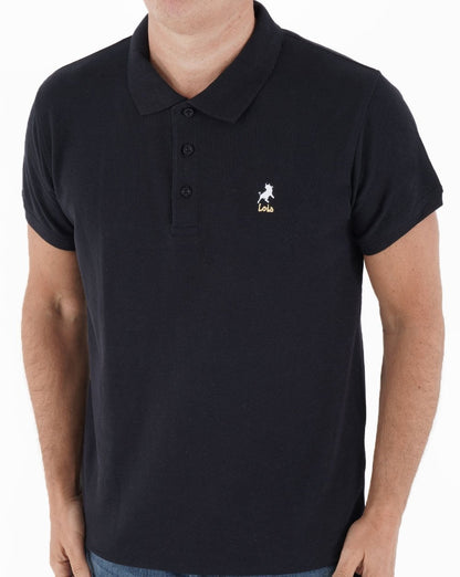 Lois Seventies Short Sleeve Polo Shirt Navy