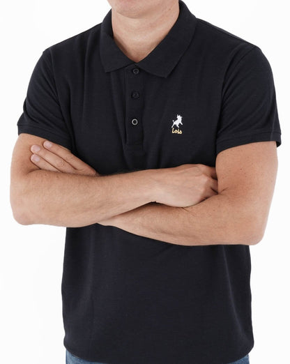 Lois Seventies Short Sleeve Polo Shirt Navy