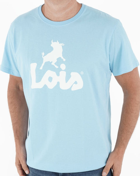 Lois Logo T-shirt Sky/White