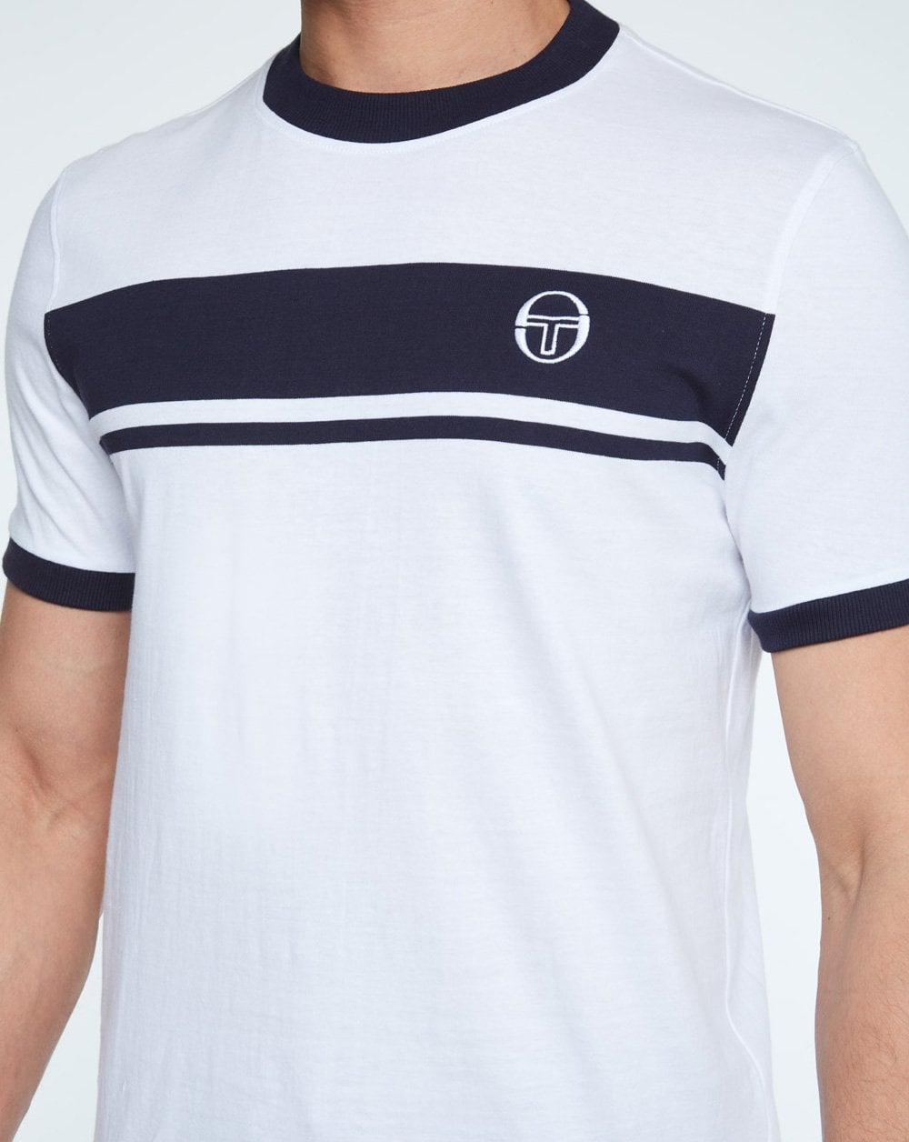 Sergio Tacchini Masters T Shirt White Navy