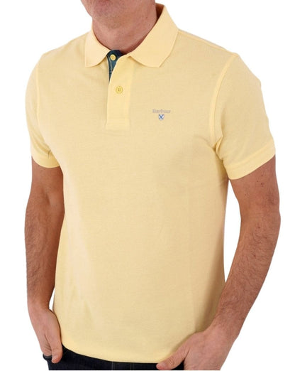 Barbour Tartan Pique Polo Shirt Yellow