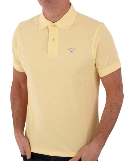 Barbour Tartan Pique Polo Shirt Yellow