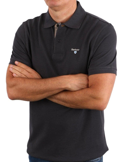Barbour Tartan Pique Polo Slate Grey