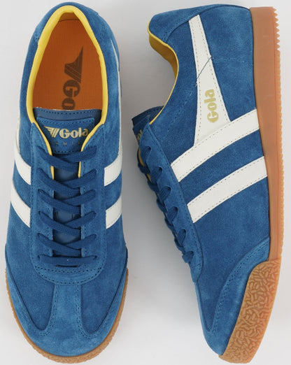 Gola Harrier Suede Trainer Marine Blue/Off White