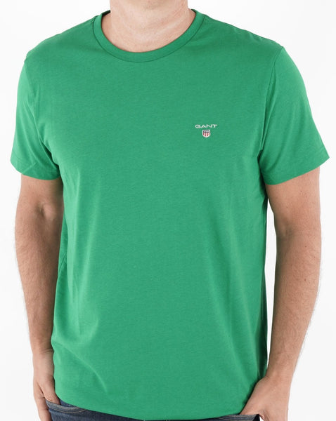 Gant Solid Crew Neck T Shirt Green