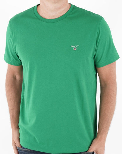 Gant Solid Crew Neck T Shirt Green