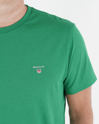 Gant Solid Crew Neck T Shirt Green