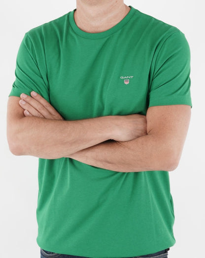 Gant Solid Crew Neck T Shirt Green