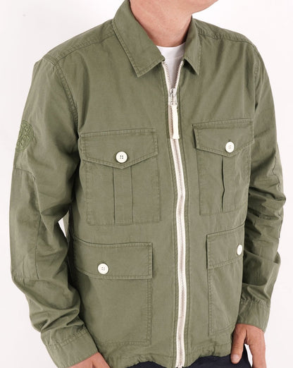 Pretty Green Creedence Overshirt Olive Green