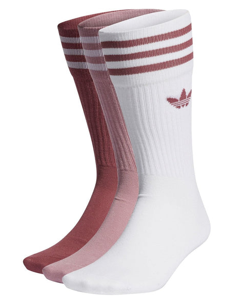 Adidas Originals Crew Socks 3 Pack White/Mauve/Crimson