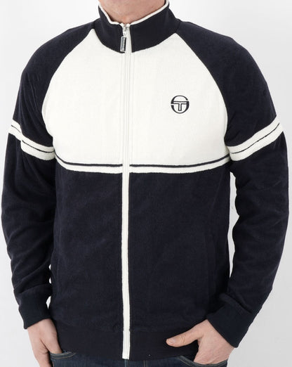 Sergio Tacchini Amancio Towelling Track Top Navy / White