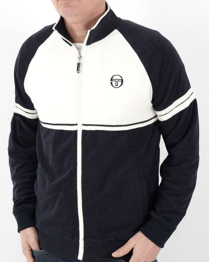 Sergio Tacchini Amancio Towelling Track Top Navy / White