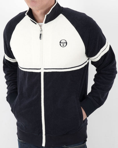 Sergio Tacchini Amancio Towelling Track Top Navy / White