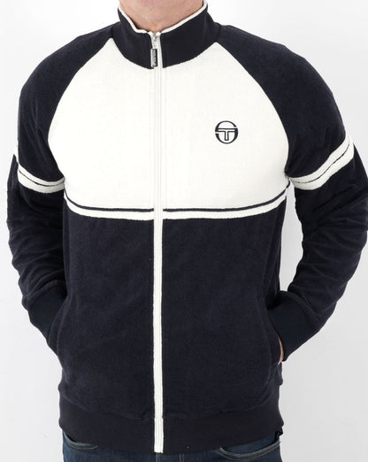 Sergio Tacchini Amancio Towelling Track Top Navy / White