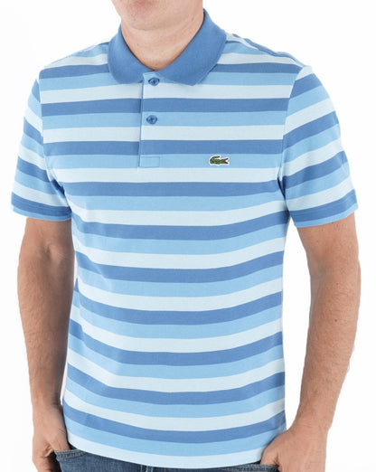 Lacoste Striped Polo Shirt Blue