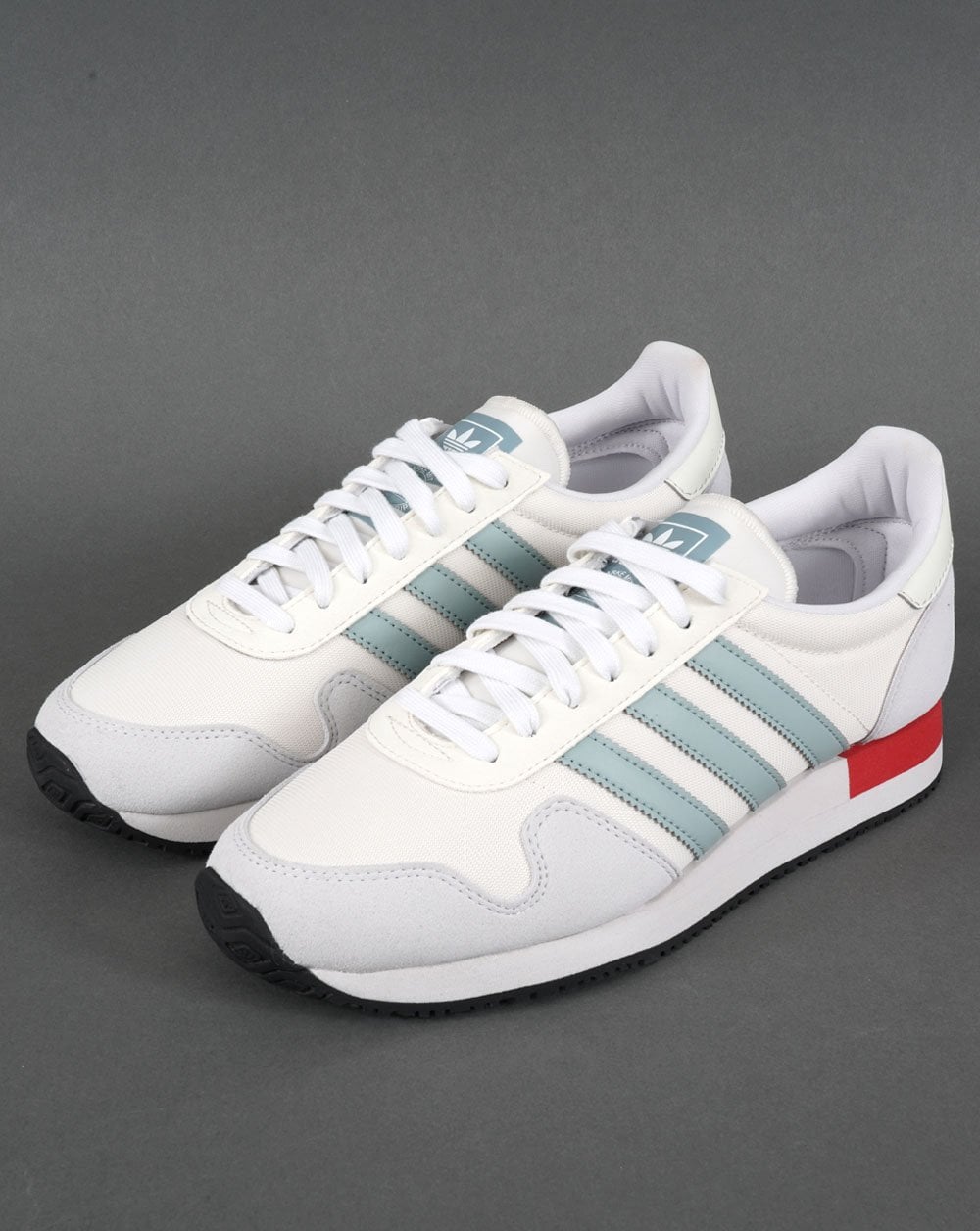 Adidas USA 84 Trainers Chalk White/Grey Blue/Red